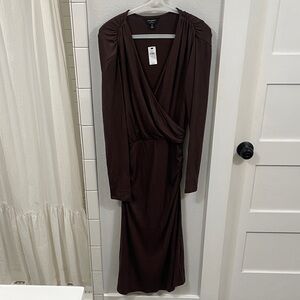 Banana Republic Dark Brown Long Sleeve Dress
